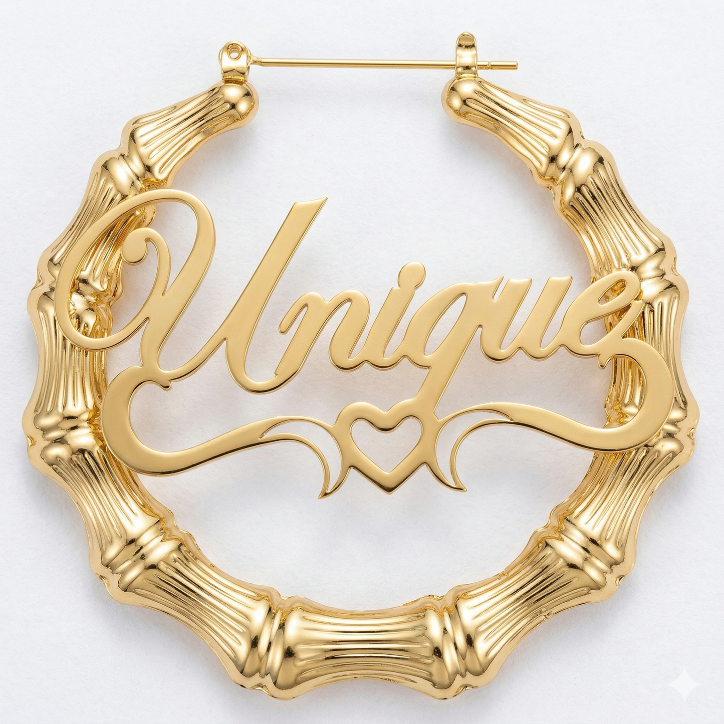 Custom Bamboo Heart Hoops